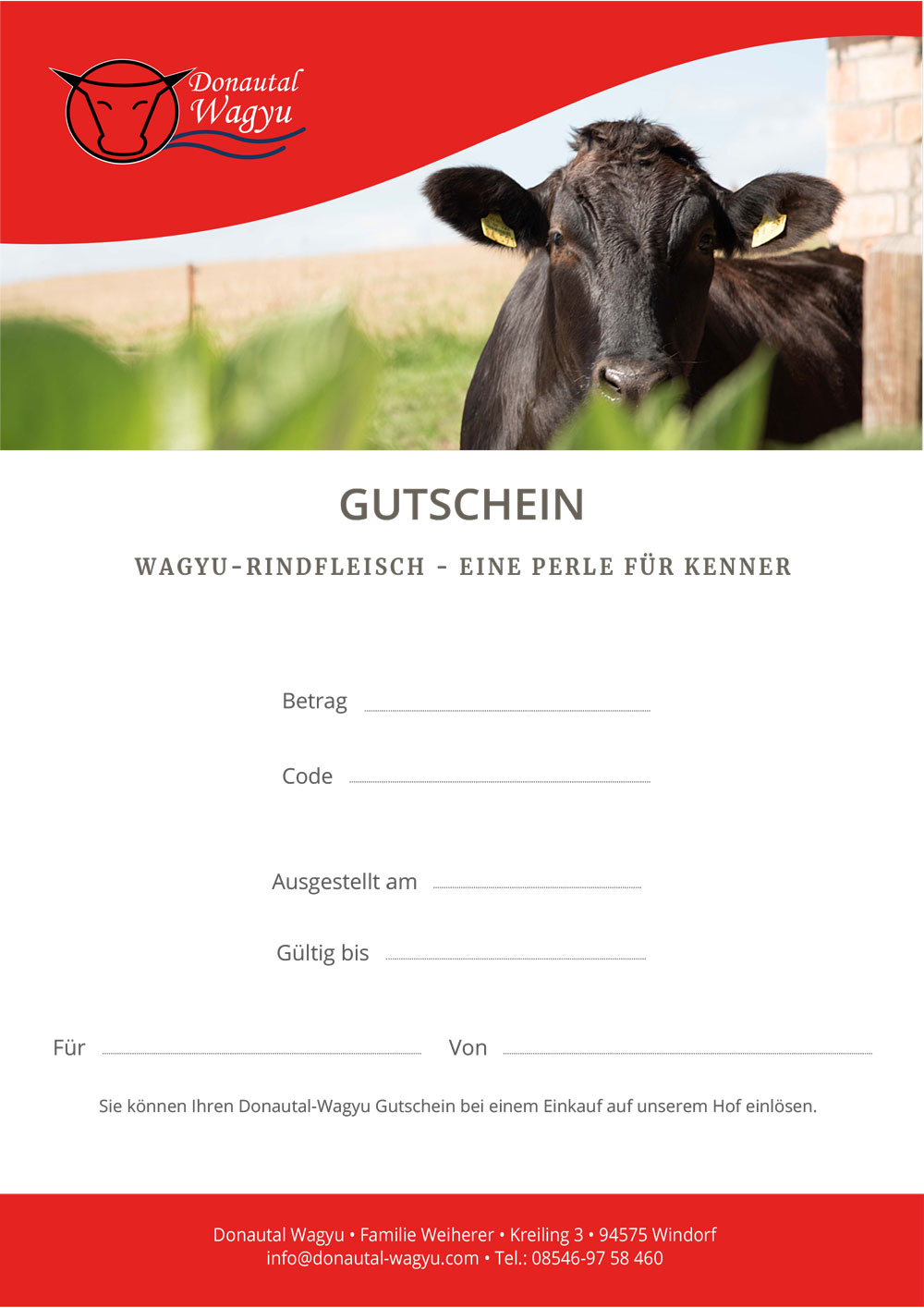 Gutschein PDF Wagyu Rindfleisch
