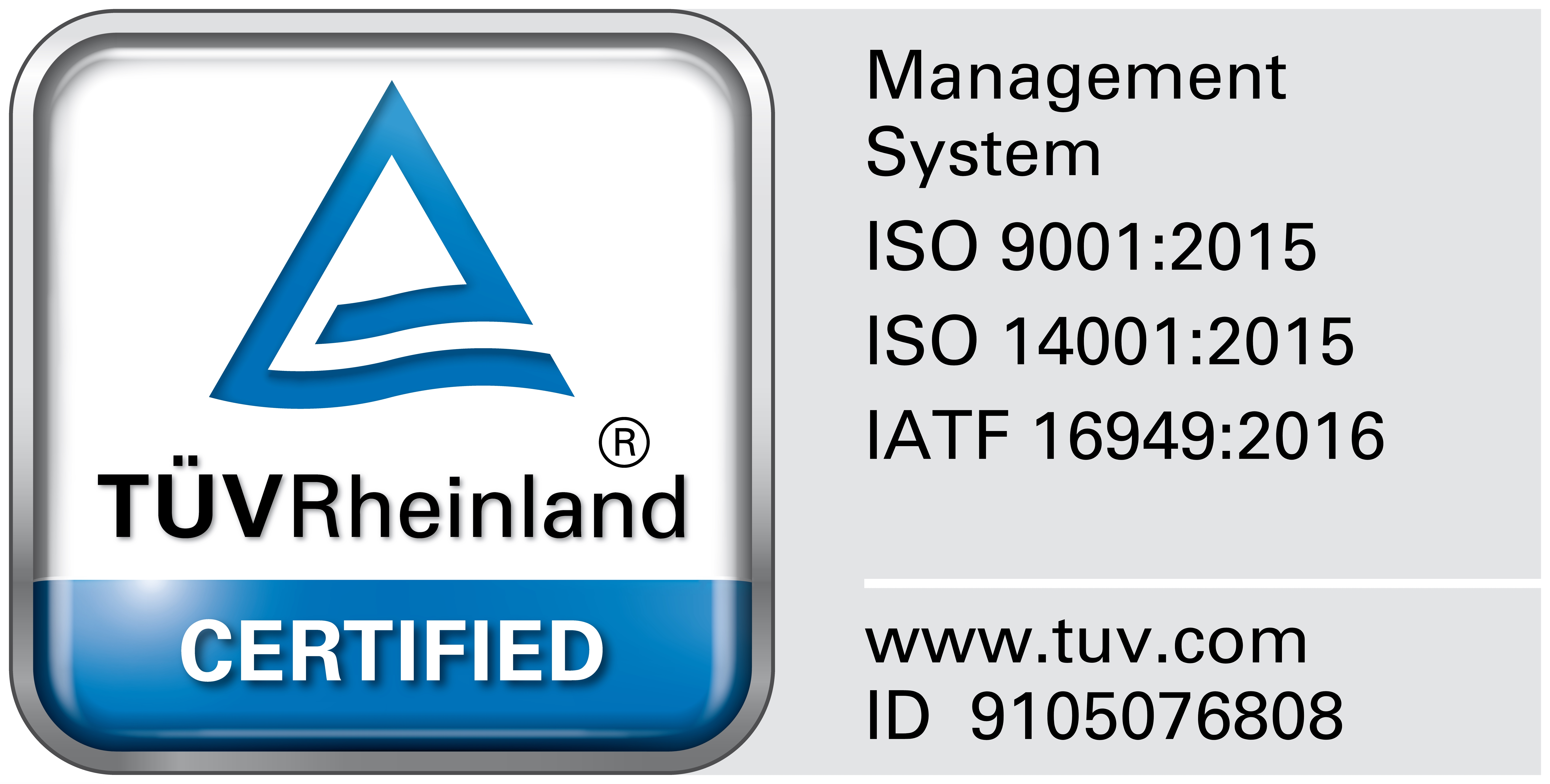 Certified ISO 9001 and ISO 14001
