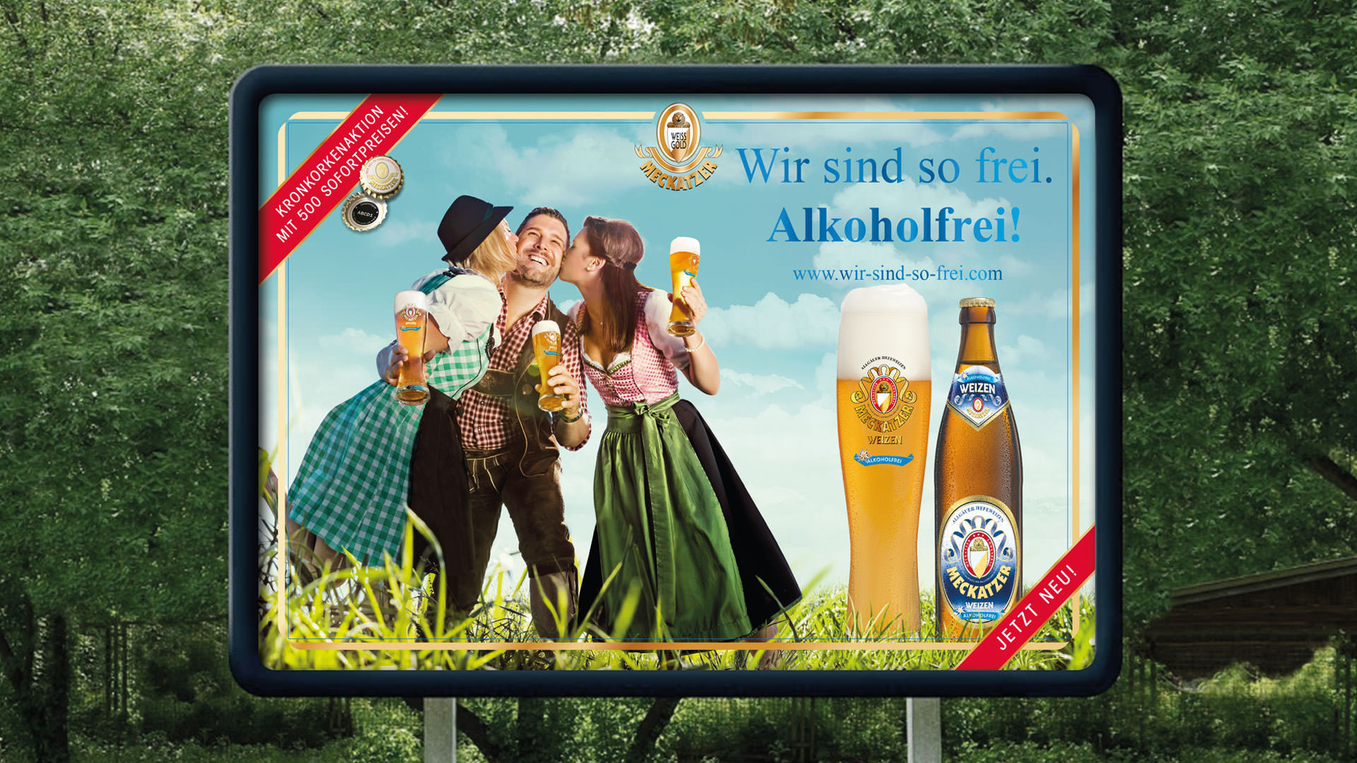 Großflächenplakat Einführungskampagne Meckatzer Weizen Alkoholfrei | 