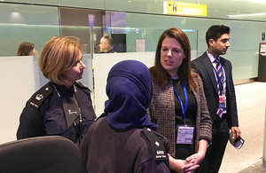 Immigration minister visits Heathrow Airport
