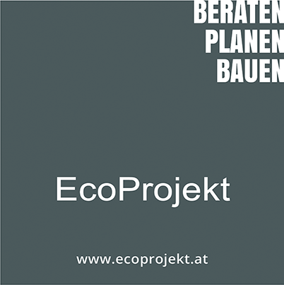Quadrat, Text: EcoProjekt - Beraten Planen Bauen, www.ecoprojekt.at