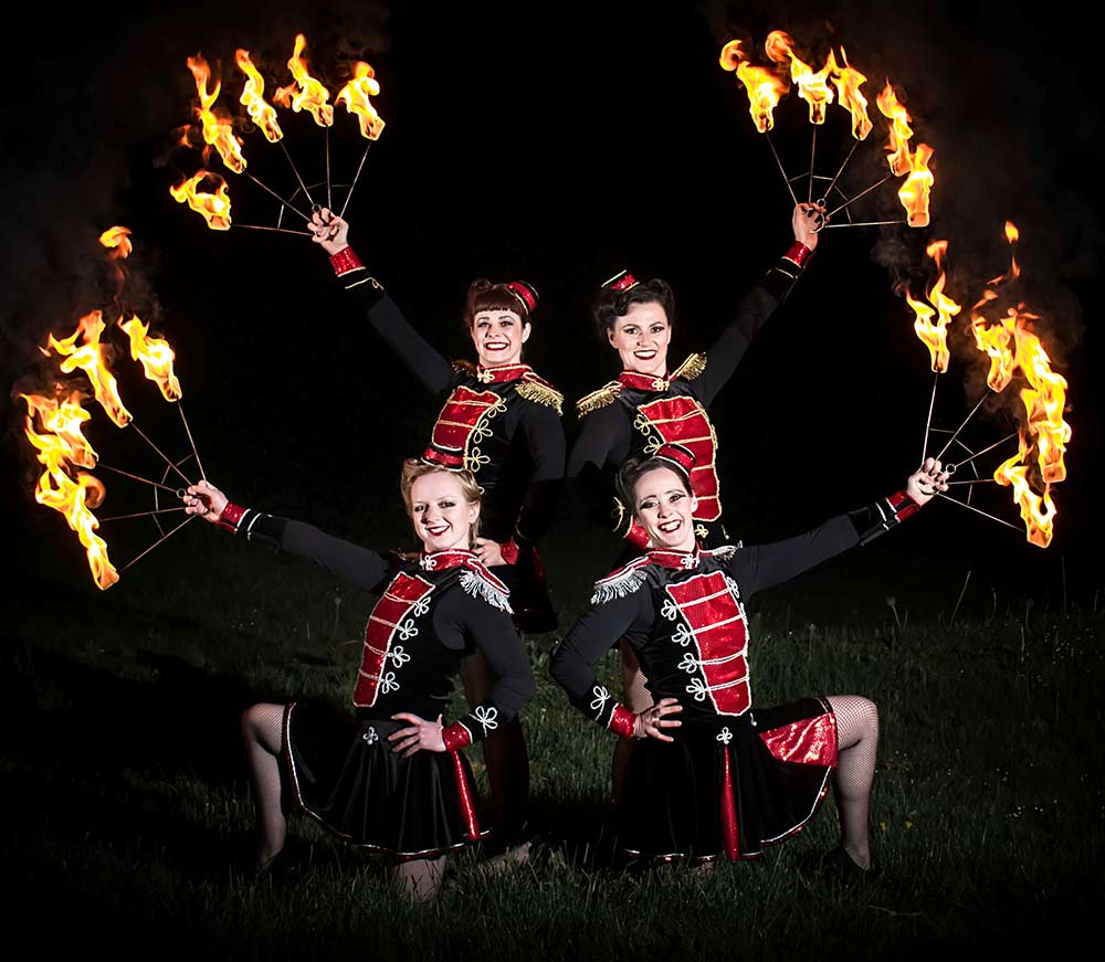 Christmas Themed Fire Performers 