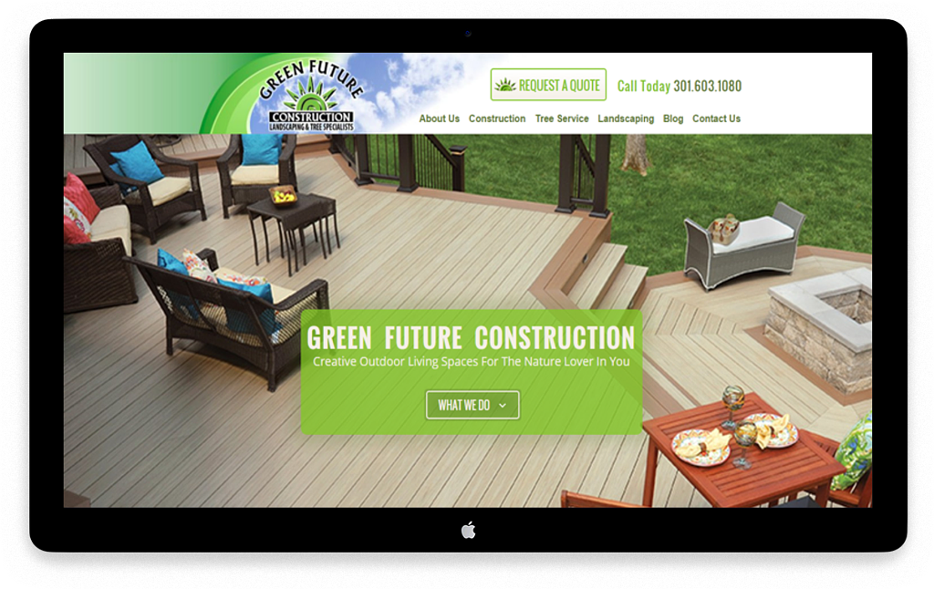 Green Future Construction - Custom Crafted Responsive Website - Desktop - LorDec Media Group