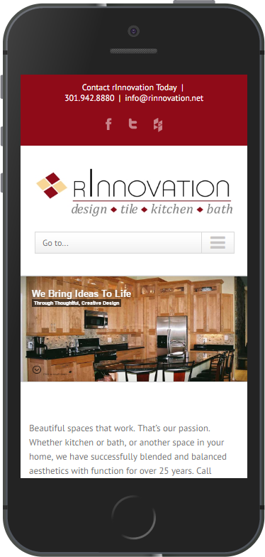 rInnovation - Custom Crafted Responsive Website - Smartphone - LorDec Media Group