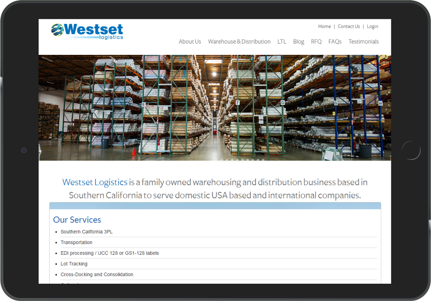 WestSet - Custom Crafted Responsive Website - Tablet - LorDec Media Group