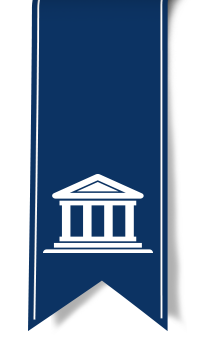 blaues Band mit Universitätssymbol