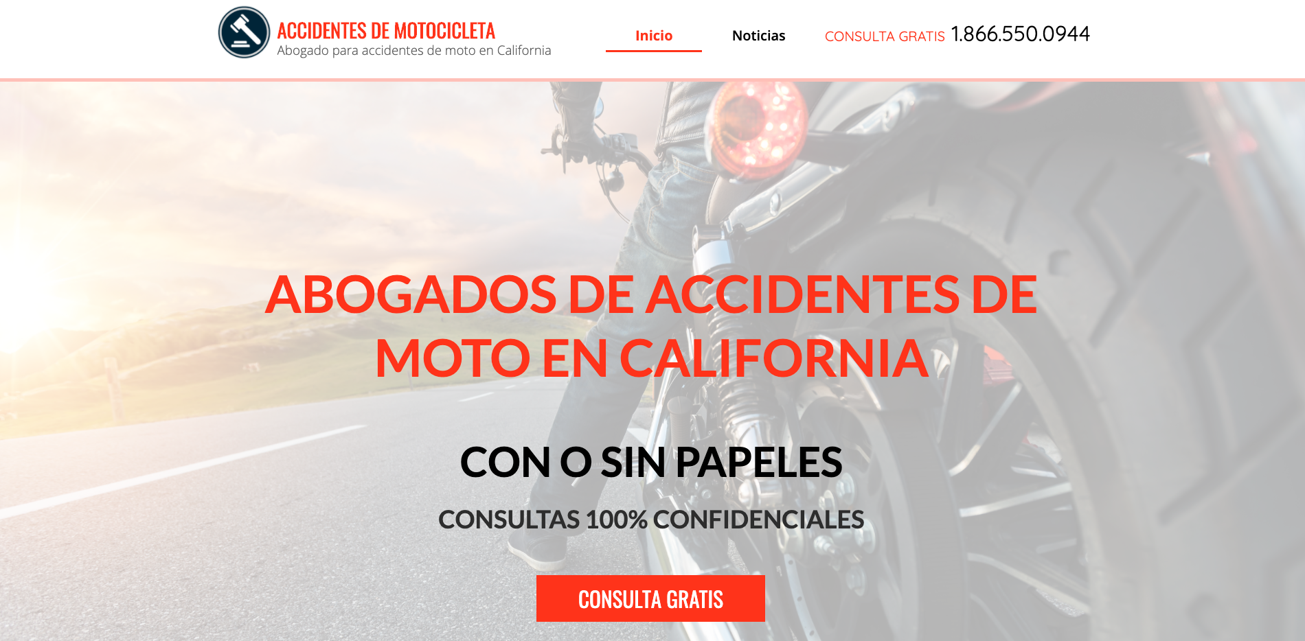 Spanish website for motorcycle accident lawyers