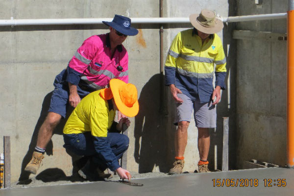 A participant works with Richmond Valley Council employees as part of the Try a Trade program