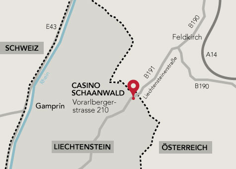 Location map for the casino 