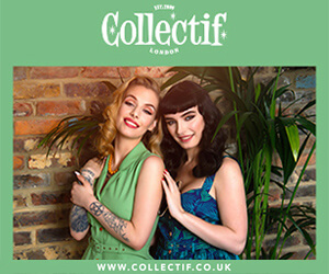 Collectif Clothing Advert Showing vintage style clothing range
