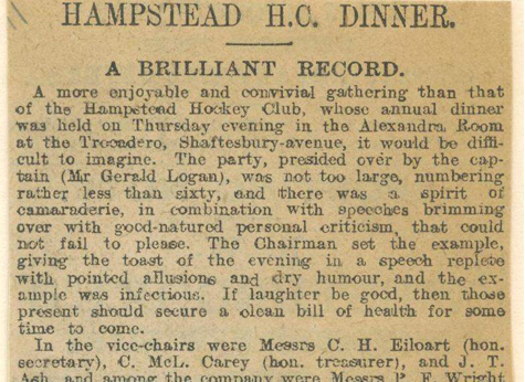 1911 Hampstead H.C. Dinner
