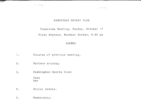 1988 Committee Meeting Minutes 17.10.88