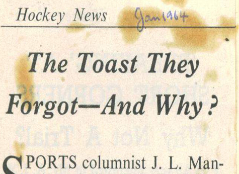 1963 Annual Dinner J L Manning Hockey News Jan 1964 