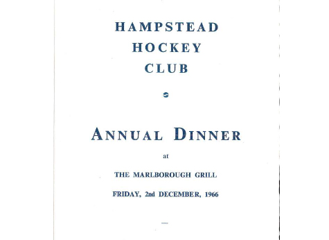 1966 Annual Dinner Menu and Toast List 2.12.66