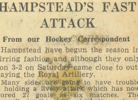 1956 Hampstead v Royal Engineers Match Report
