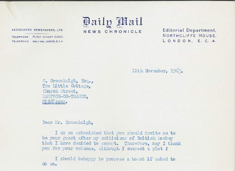 1963 Letter J L Manning
