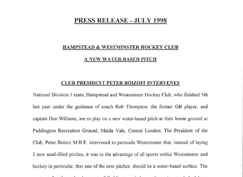 1998 July Press Release PRG