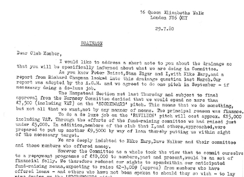 1980 NJC Letter re drainage 29.07.80