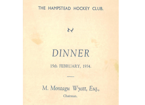 1934 Annual Dinner Card