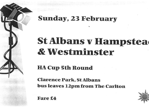 1997 St Albans Cup Poster 23.2.97