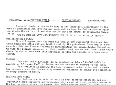1981 Pitch Summary Report Nov 1981