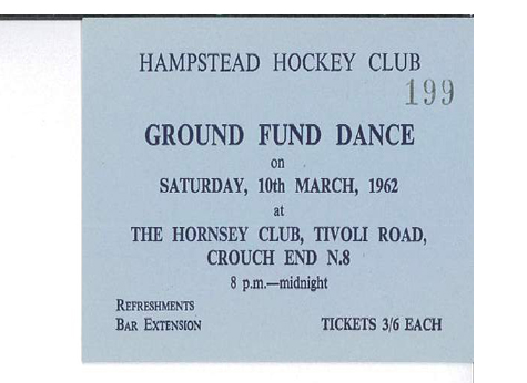 1962 Ground Fund Dance Ticket
