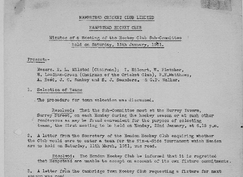 1951 Minutes 13th January