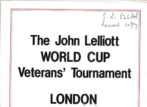 1986 Veterans World Cup Tournament Handbook