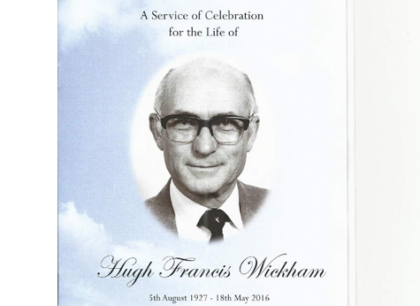 2016 Hugh Wickham Memorial Order of Service