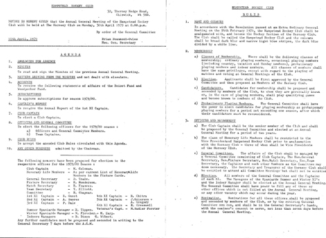 1979 Notice of AGM and Rules post Hornsey 30.4.79