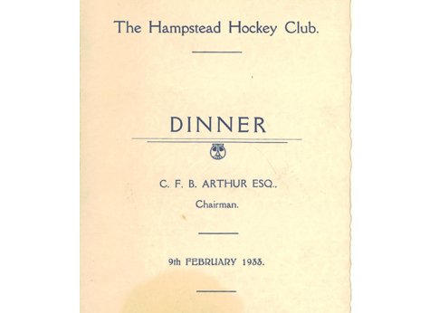 1933 Annual Dinner Card