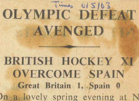 1963 GB v Spain Times Match Report 1.5.63