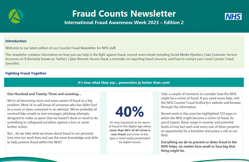 Fraud Counts Newsletter