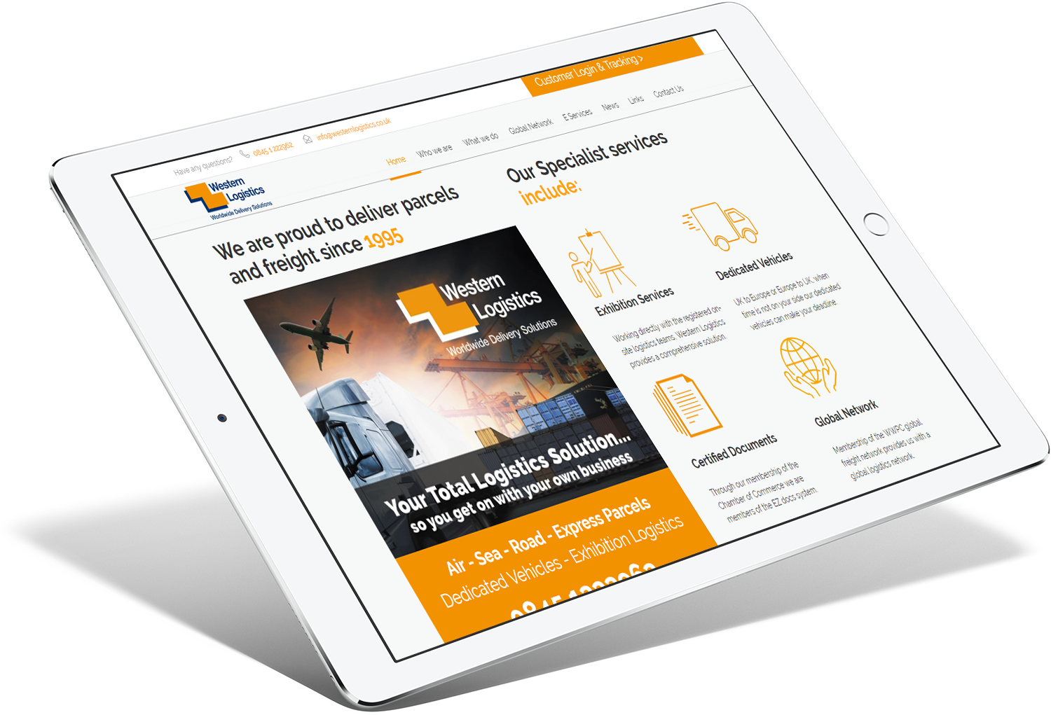 Western Logistic Tablet Responsive