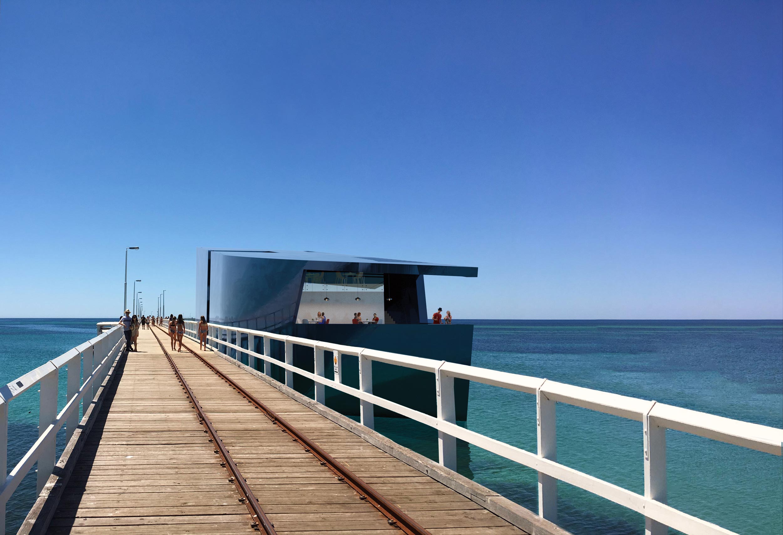 View of the VOYAGE from the Busselton Jetty pier