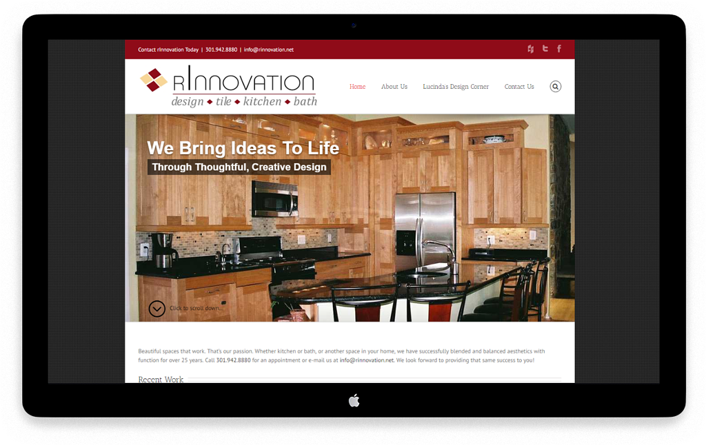 rInnovation - Custom Crafted Responsive Website - Desktop - LorDec Media Group