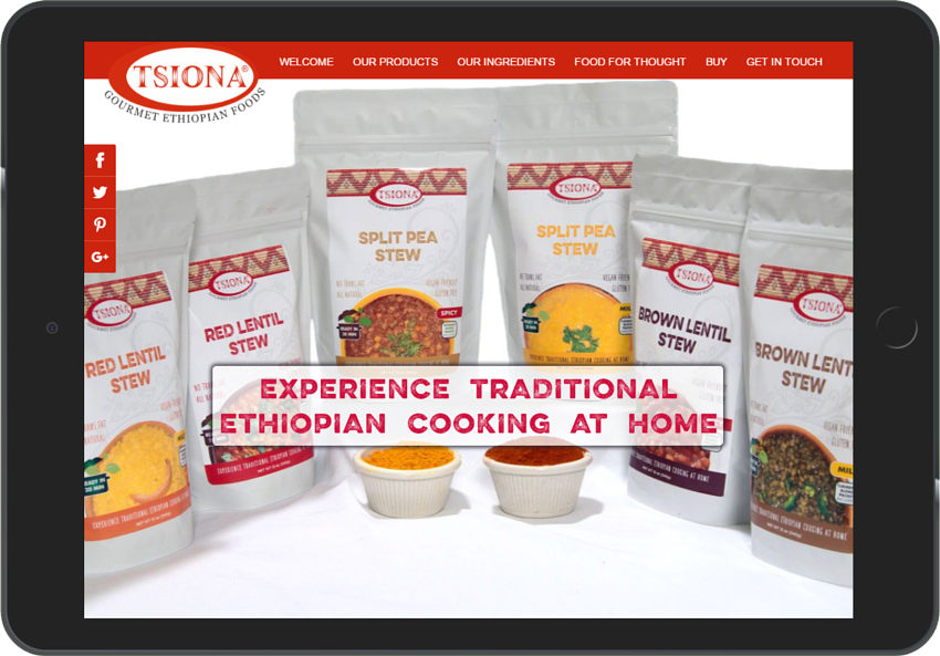Tsiona Foods - Custom Crafted Responsive Website - Tablet - LorDec Media Group