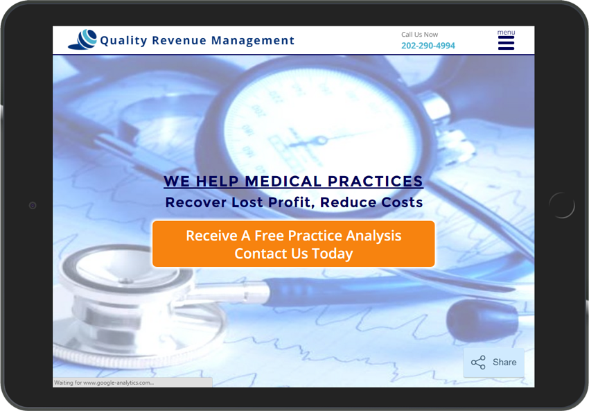 Quality Revenue Management - Custom Crafted Responsive Website - Tablet - LorDec Media Group